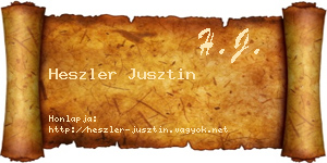 Heszler Jusztin névjegykártya