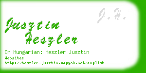 jusztin heszler business card